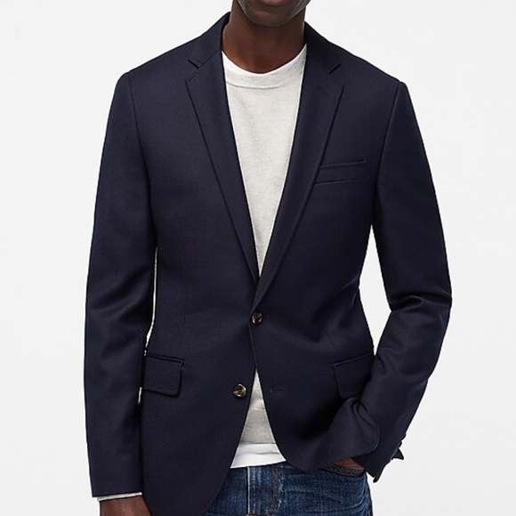 J. Crew Other - J. Crew Ludlow Elbow Patches Navy Blue Blazer 40R